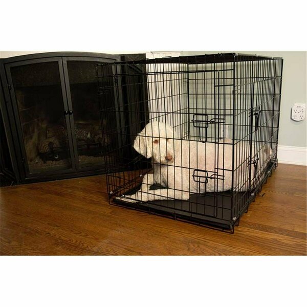 Reincarnation 42 in. Foldable Double Door Pet Dog Cat Training Crate RE2998347